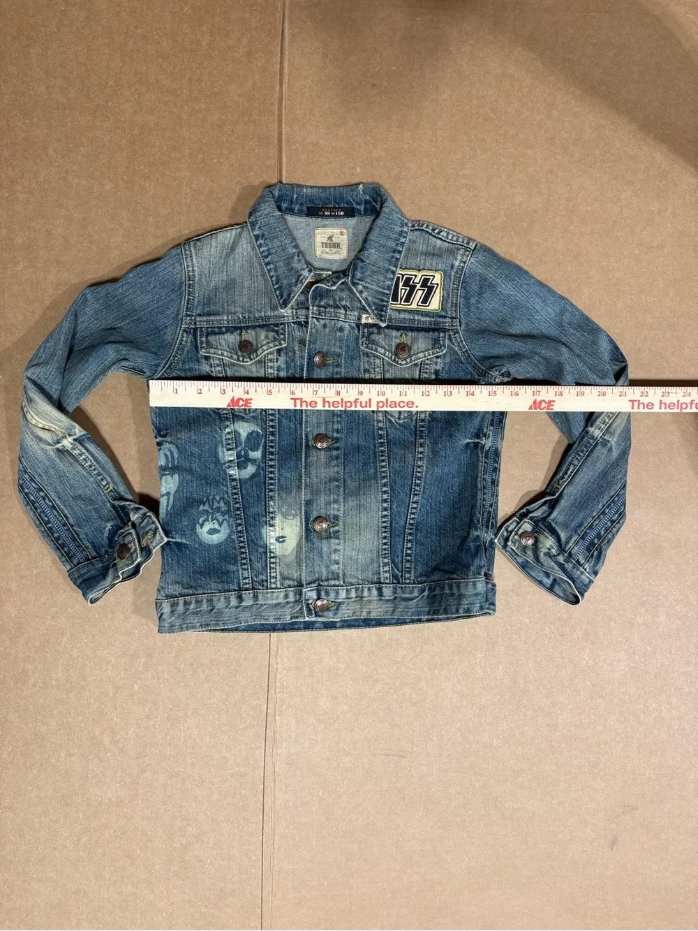 VTG 2005 Trunk Ltd Kiss Denim Jacket Reserve 88/150 Kids XL 16 P2P 1977 Graphic